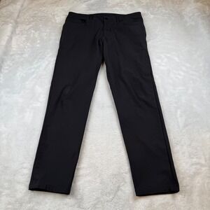 Lululemon Mens Black Athleisure Pants Size 34 Stretch Travel Casual Lightweight